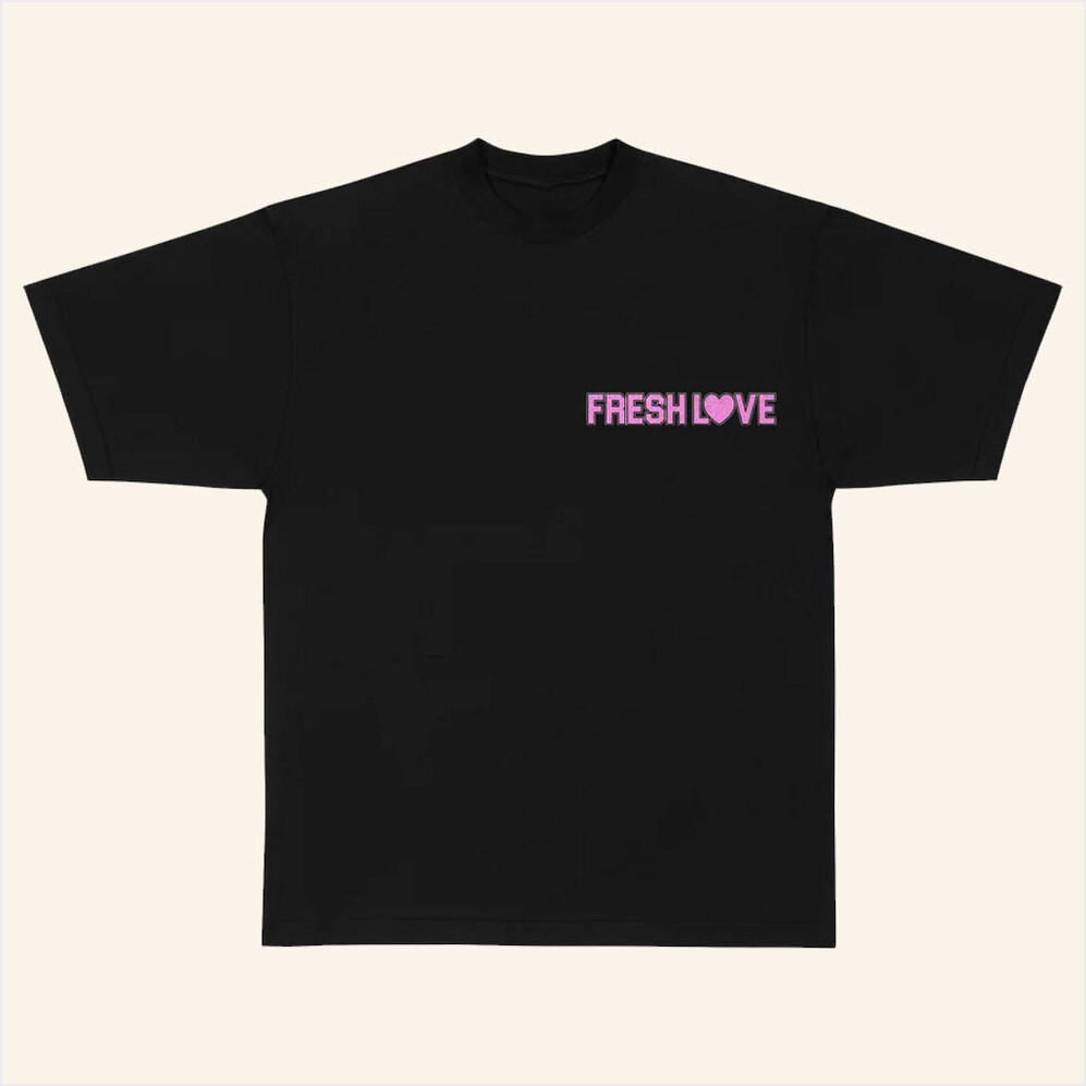 Fresh Love Merch Fresh Love Black T-Shirt Birthday Gifts For Wife Gifts For Besties Christmas Presents-1