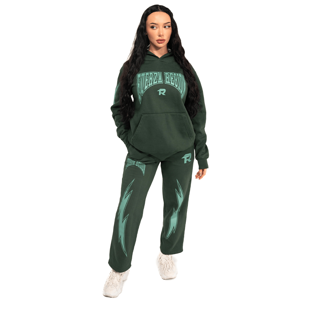 Fuerza Regida Merch Fuerza Regida Green Hoodie And Sweatpant Sets Gifts For Girlfriend-1