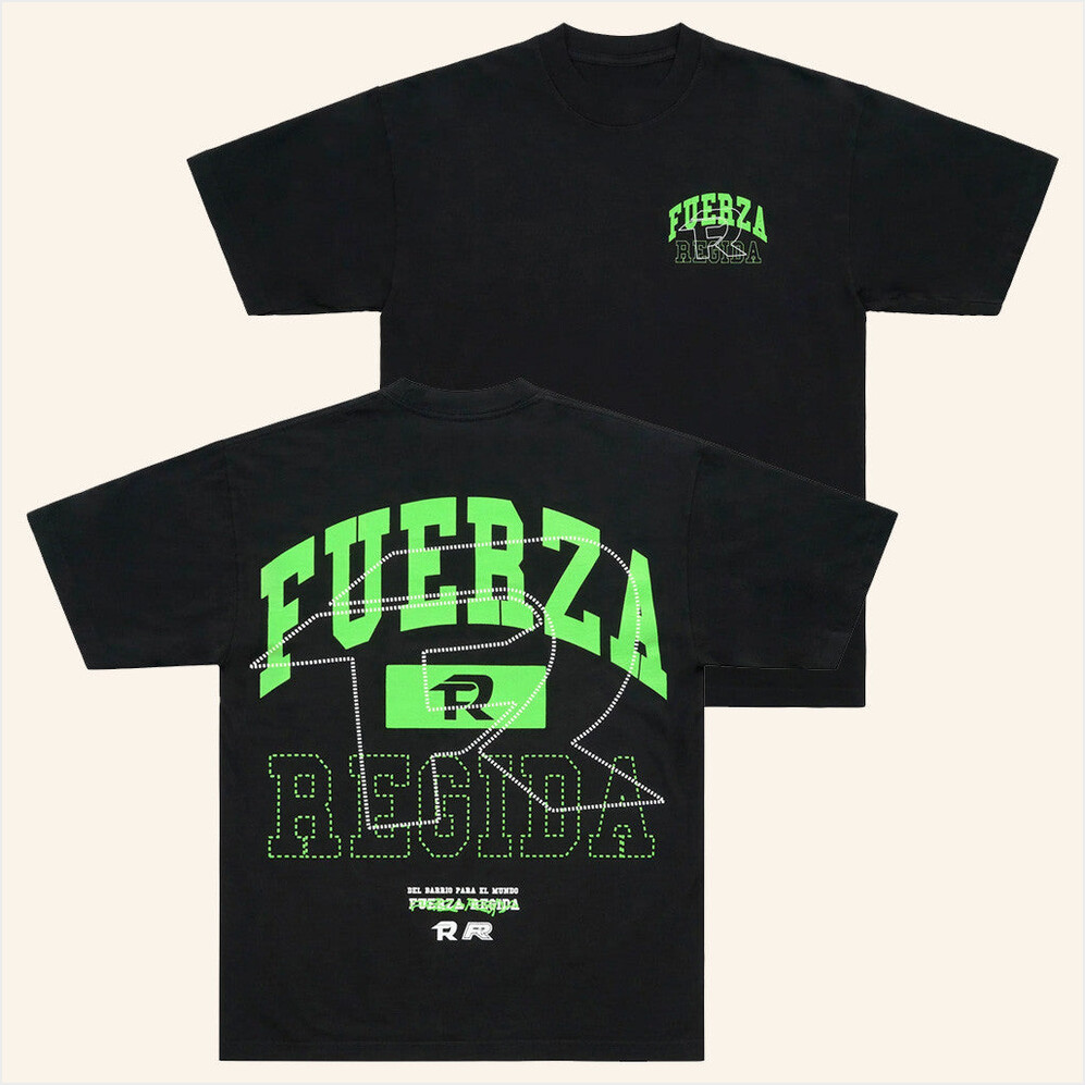 Fuerza Regida Merch GLO Black T-Shirt Gift Ideas For Friends Birthday Gifts For Friends-1