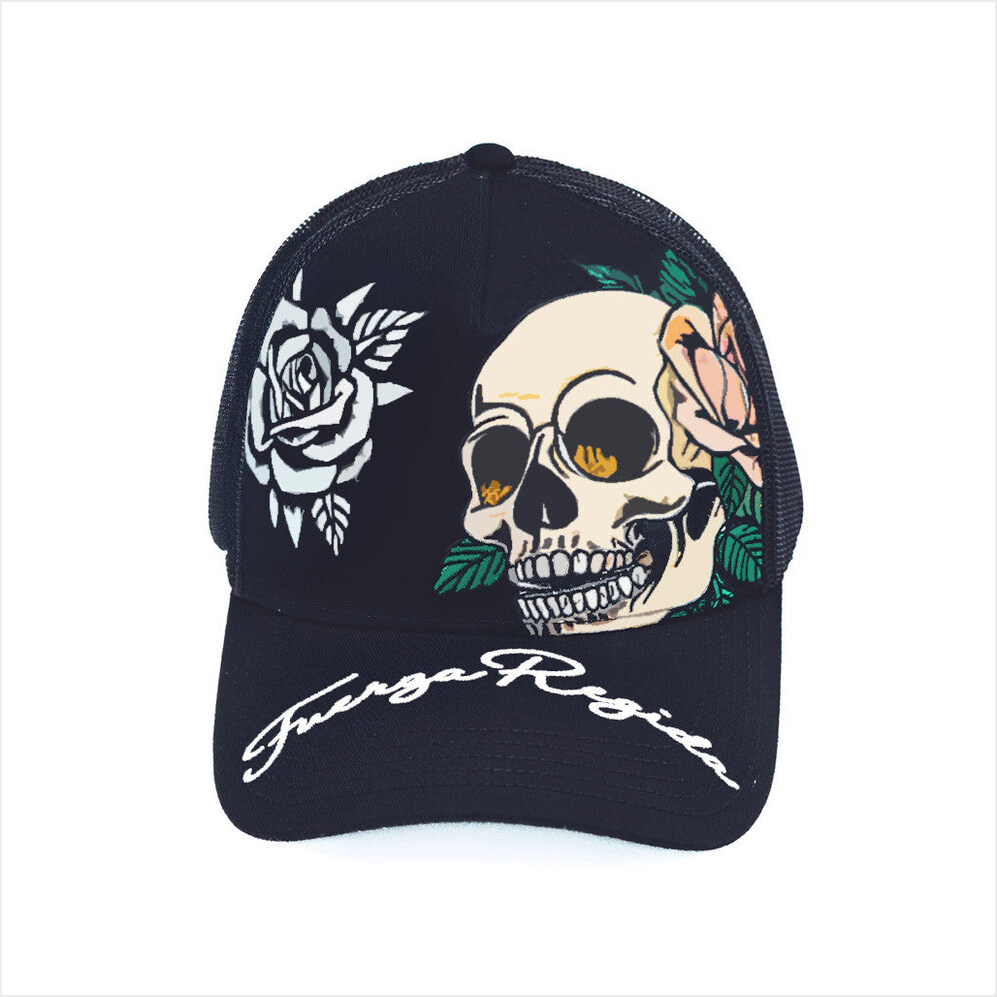 Fuerza Regida Merch Skull FR Trucker Hat Gift Ideas For Husband Birthday Gifts For Best Friend-1