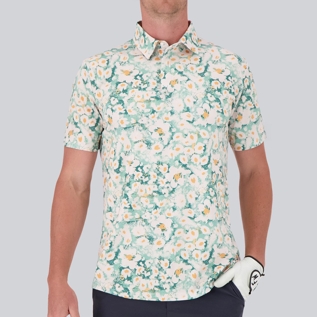 Full Wedge Golf Merch Daisy Polo Shirt Golfer Gifts For Him-1