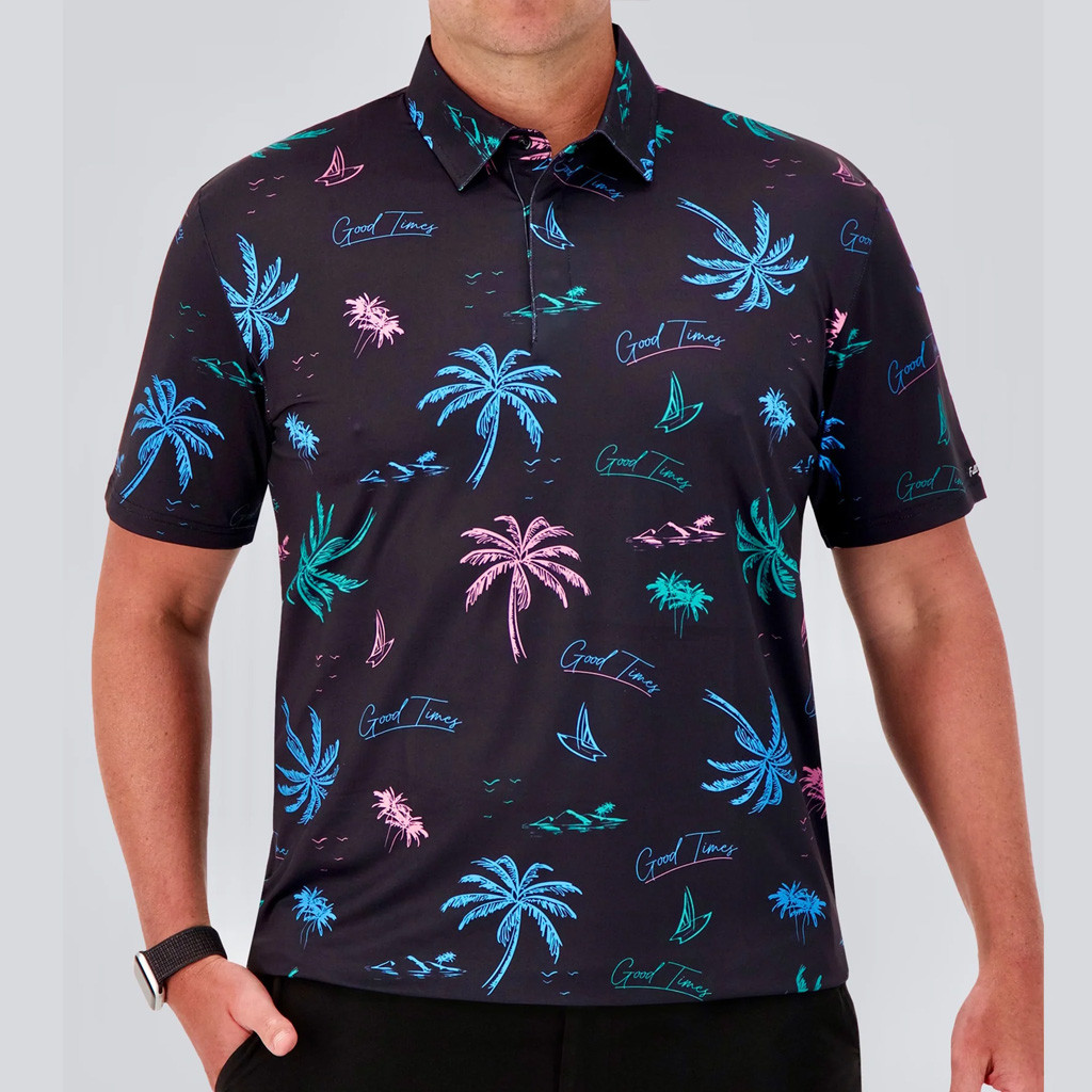 Full Wedge Golf Merch Malibu Nights Polo Shirt Best Presents For Golfers-1