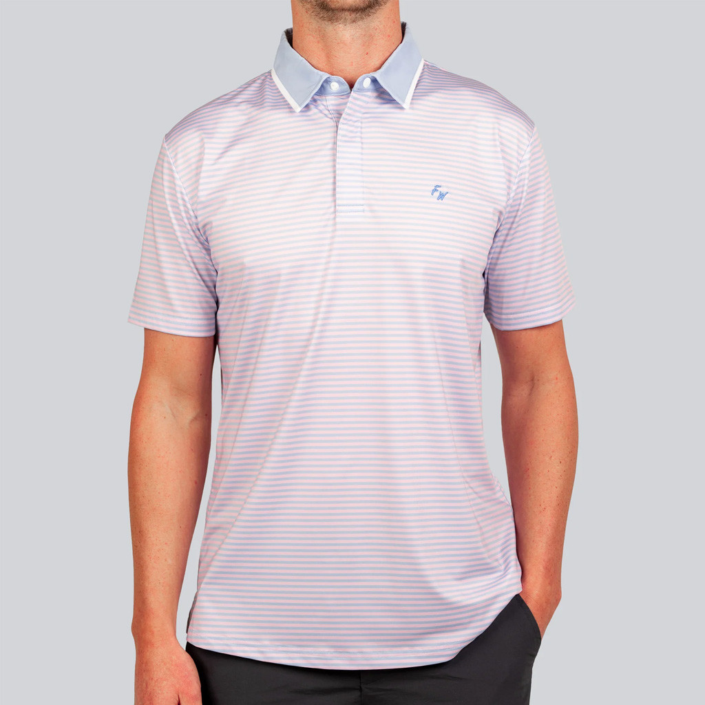 Full Wedge Golf Merch Pink Horizon Polo Shirt Gifts For Male Golfers-1