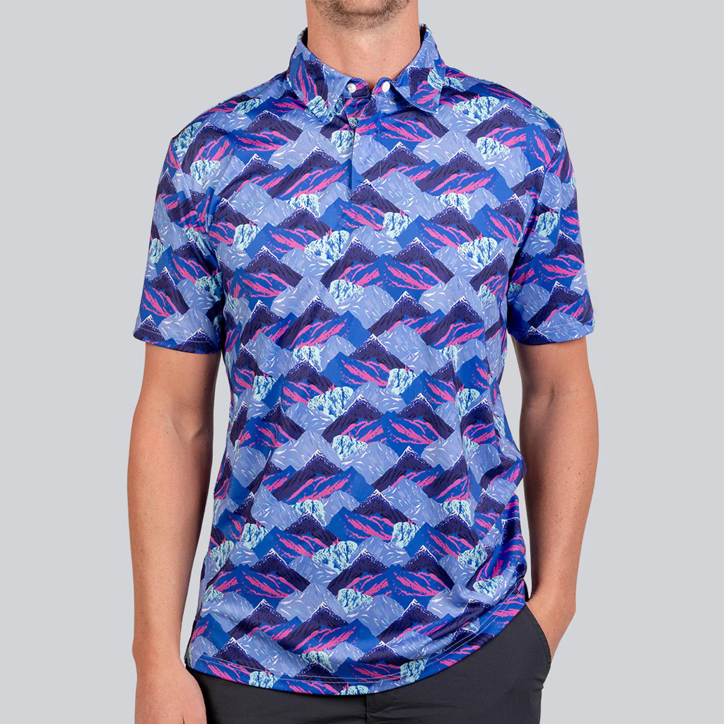 Full Wedge Golf Merch Retro Mountain Polo Shirt Best Golf Gifts For Men-1