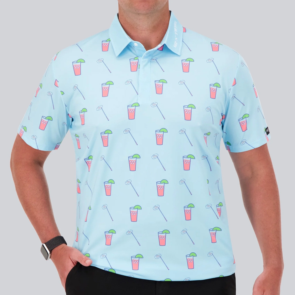 Full Wedge Golf Merch Sip N Twirl Polo Shirt Best Golf Gifts For Dad-1 Full Wedge Golf Merch Sip N Twirl Polo Shirt Best Golf Gifts For Dad-1