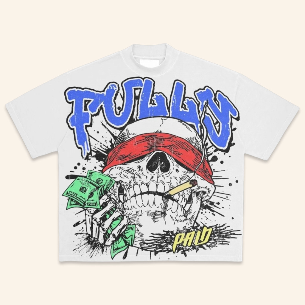 Fullypaid Ldn Merch Blind Skull White T-Shirt Unique Gifts For Husband-1