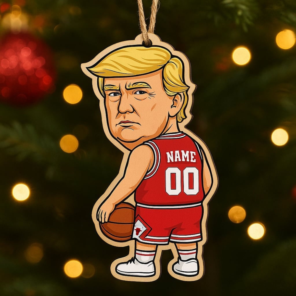 Funny Trump Chicago Bulls Basketball Ornament Personalized Christmas Tree Decoration 2025-1