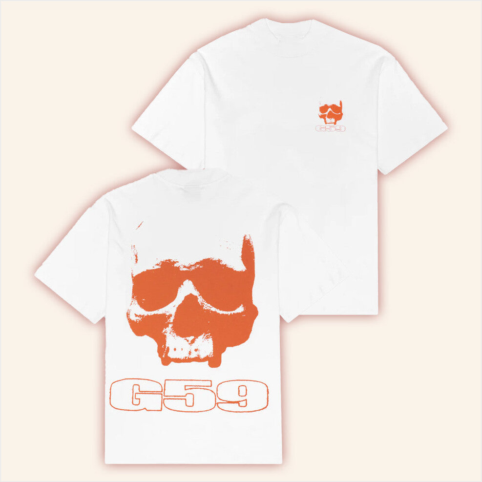 G59 Merch Skull Logo T-Shirt White Present For Husband Birthday Gifts For BFF Christmas Presents Ideas-1