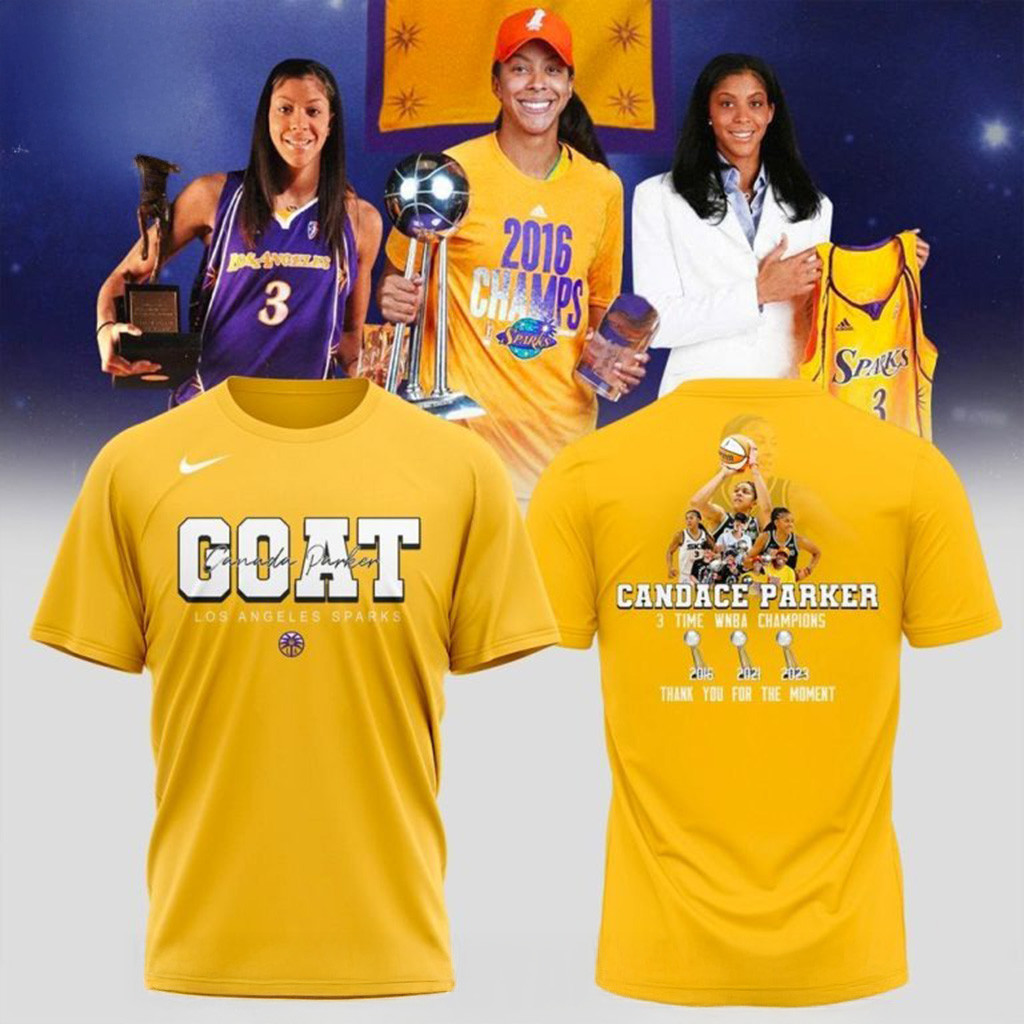 GOAT Candace Parker Shirt Los Angeles Sparks 2025 Yellow T-Shirt Gifts For Basketball Fan-1 GOAT Candace Parker Shirt Los Angeles Sparks 2025 Yellow T-Shirt Gifts For Basketball Fan-1