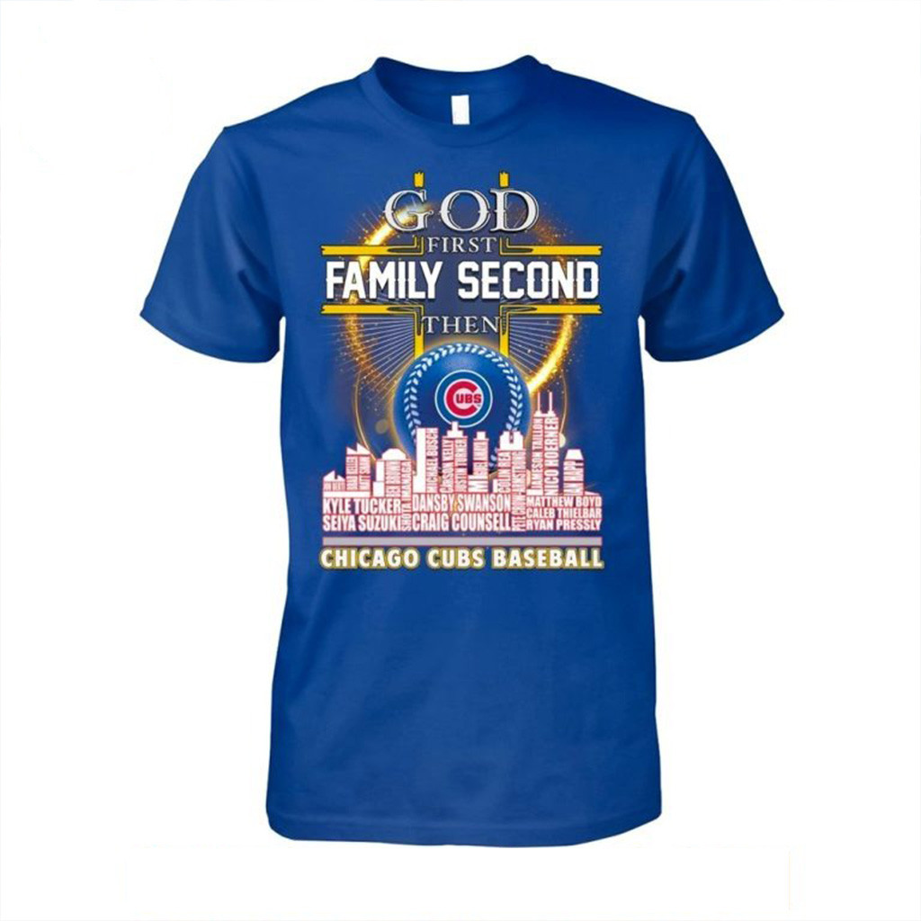 GOD First Family Second Then Chicago Cubs Baseball Shirt Fan Merch Gifts For Son-1