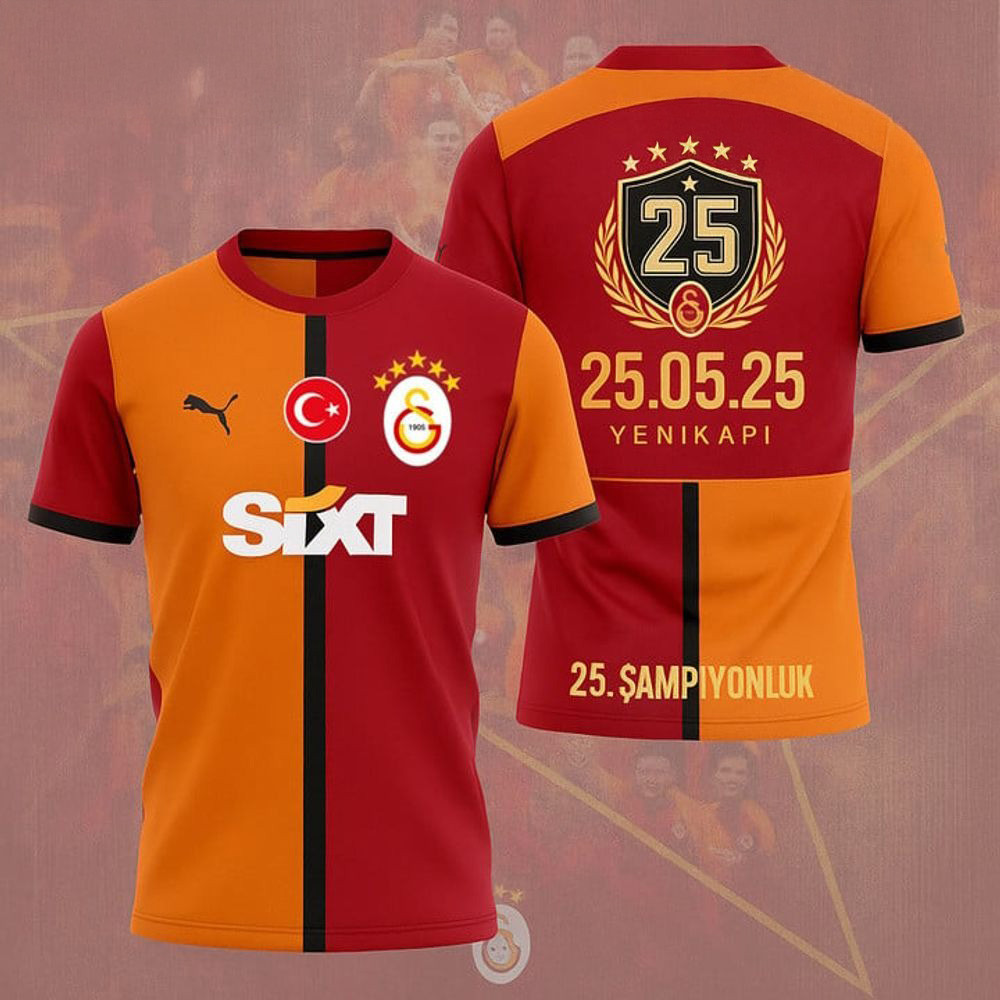 Galatasaray Champions Turkish Super Lig 2025 Shirt Meaningful Father's Day Gifts-1