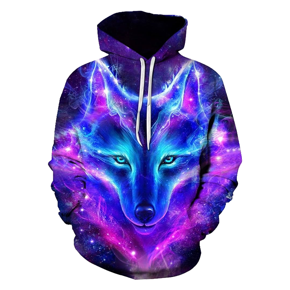 Galaxy Wolf Hoodie Unique Apparel Gifts For Wolf Lovers-1