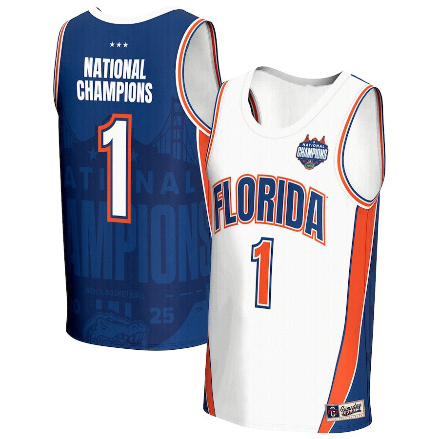 GameDay Greats White Florida Gators 2025 NCAA Men's Basketball National Champions Jersey-1