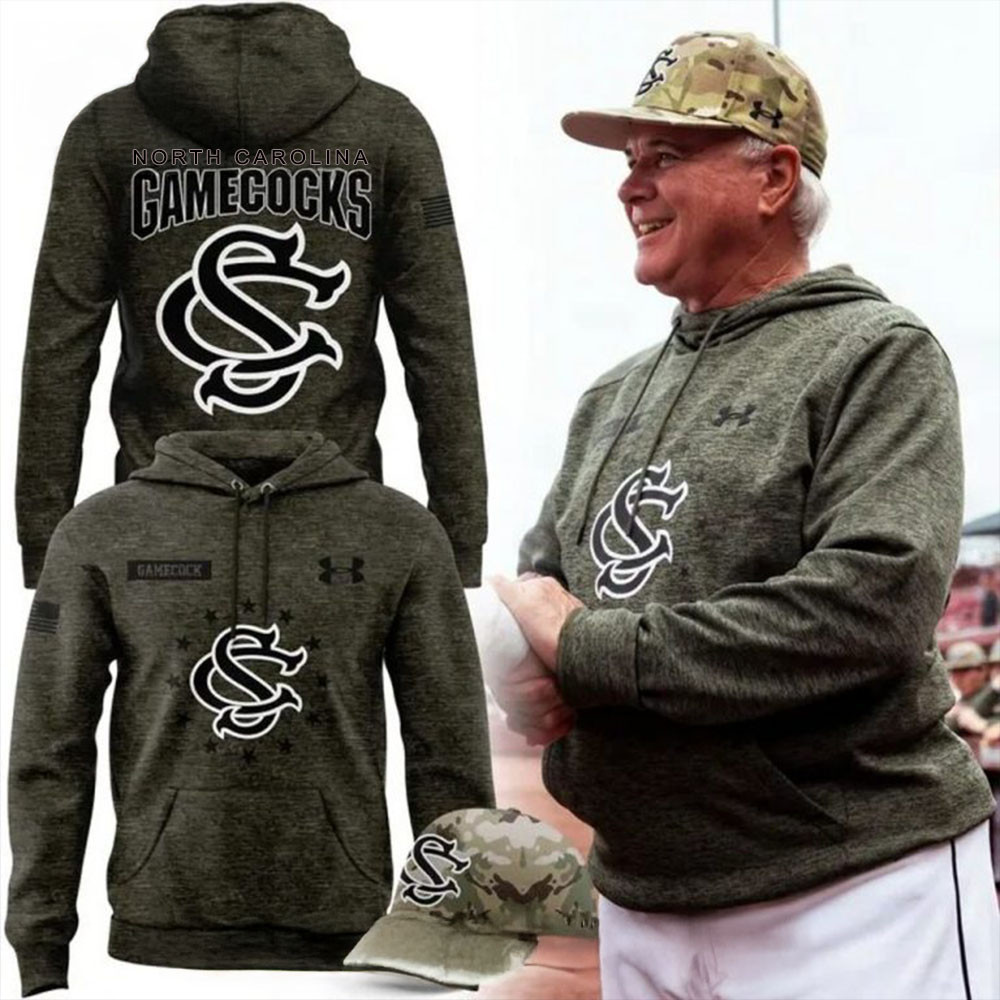 Gamecock Baseball x Salute to Service Hoodie Father's Day Gifts For Grandpa-1