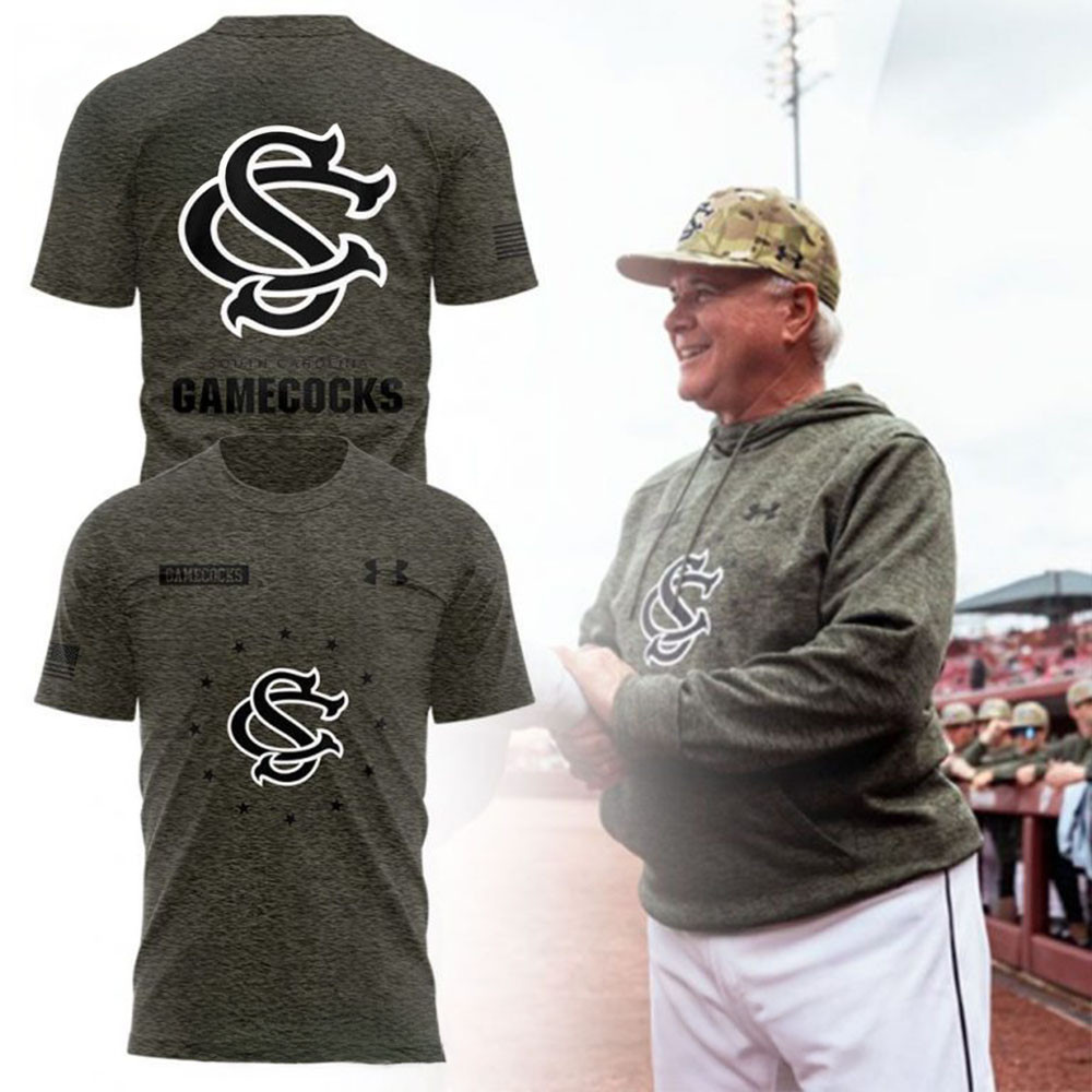 Gamecock Baseball x Salute to Service T-Shirt Father's Day Gifts For Grandpa-1