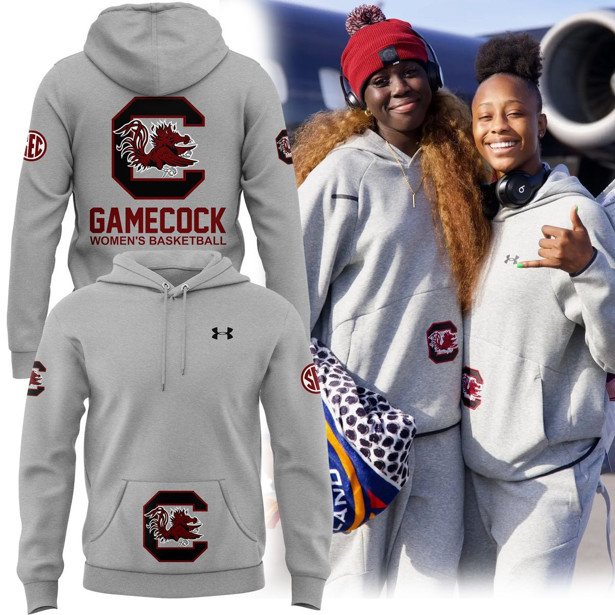 Gamecock Women's Basketball Hoodie Good Gifts For Basketball Lovers-1