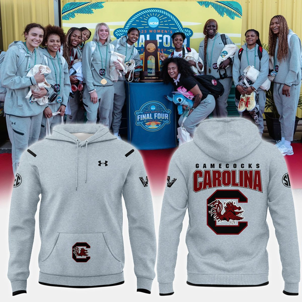 Gamecocks Carolina Grey Hoodie Best Gifts For Football Fans-1