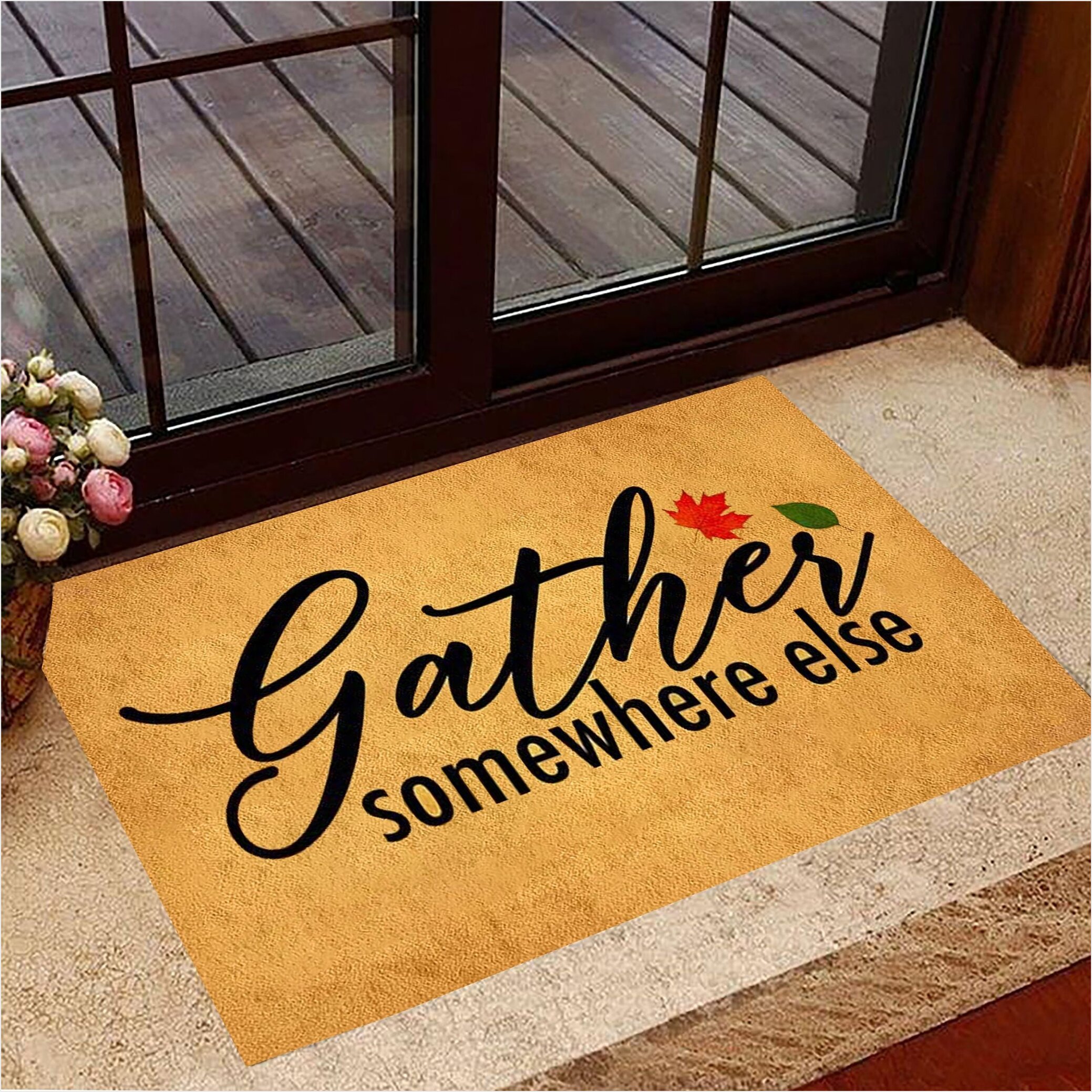 Gather Somewhere Else Doormat Indoor Welcome Mat Christmas Decorations 2021 Gifts For Friends-1