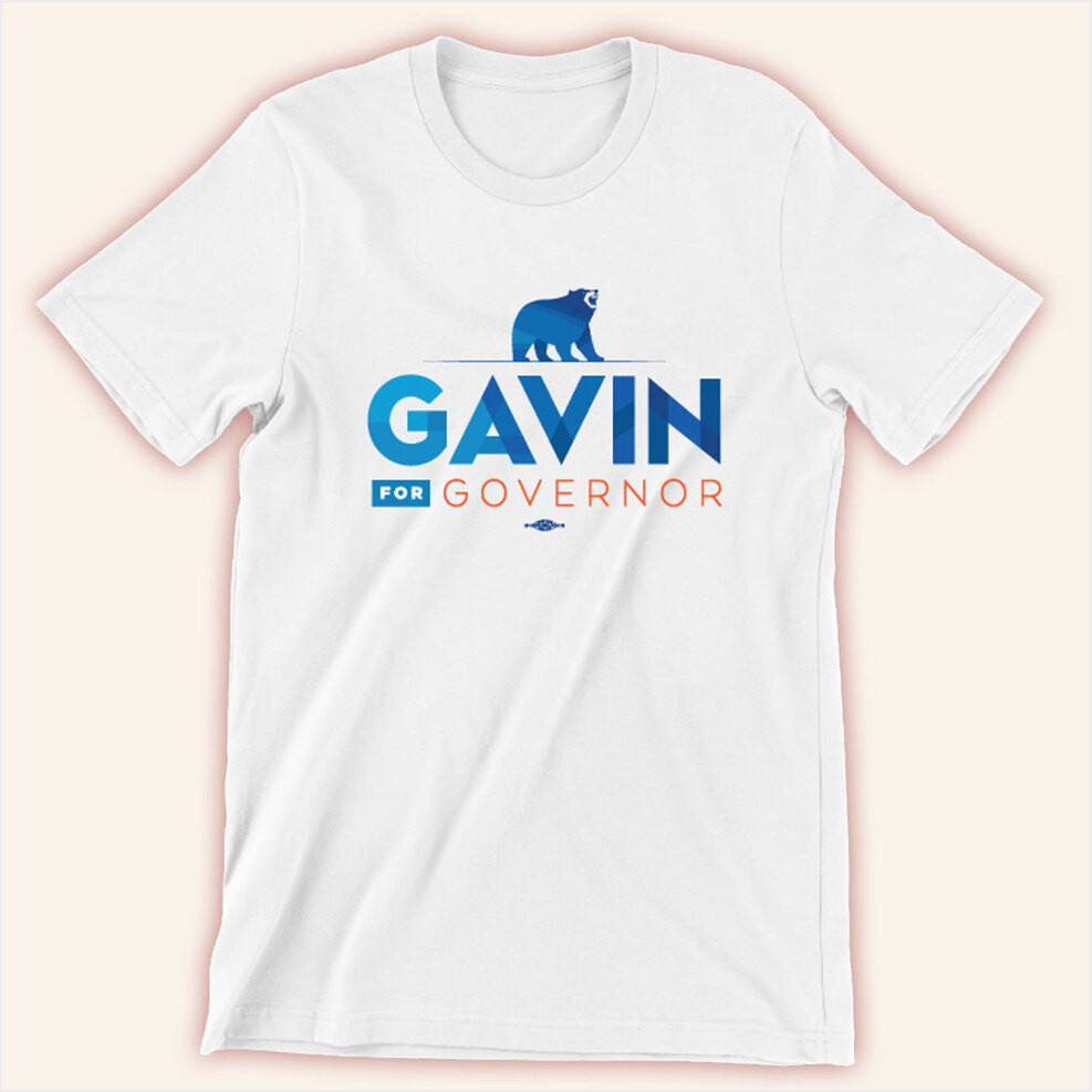 Gavin Newsom Merch Gavin For Governor White T-Shirt Present For Husband Birthday Gifts For Fans-1