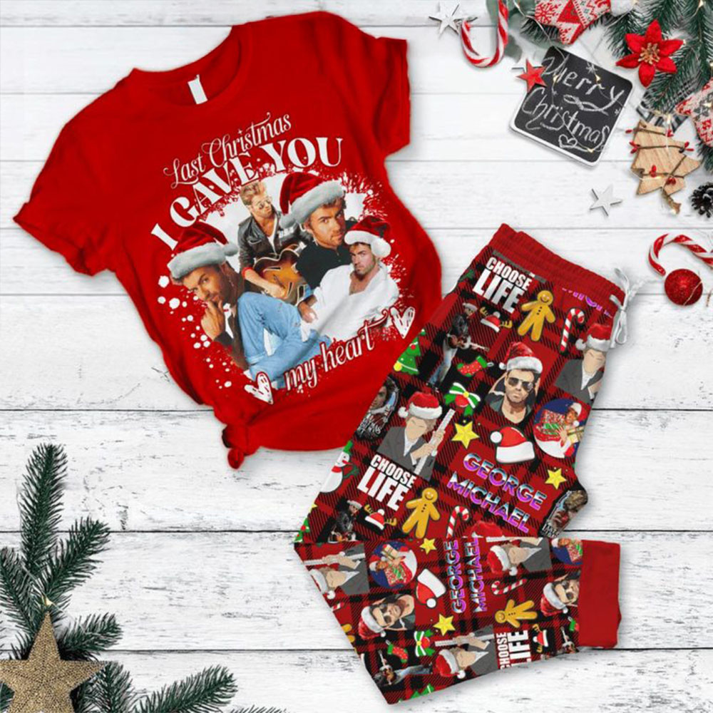 George Michael Last Christmas 2024 I Gave You My Heart Pajamas Set Music Gifts For Fans-1