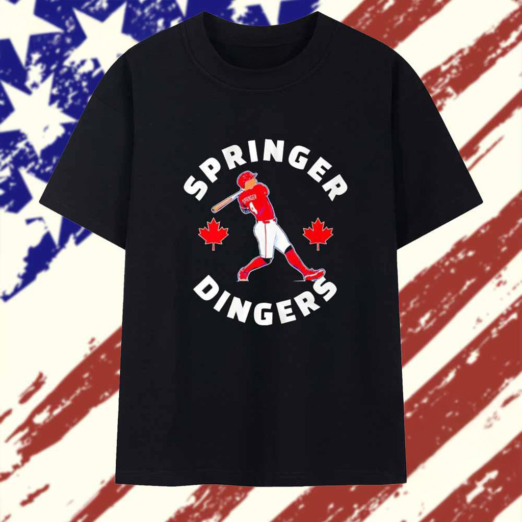 George Springer Toronto Blue Jays Canada Day Springer Dingers T-Shirt Gifts For Baseball Fans-1
