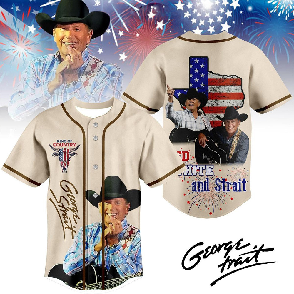 George Strait King Of Country Music Baseball Jersey Top Father's Day Gifts-1