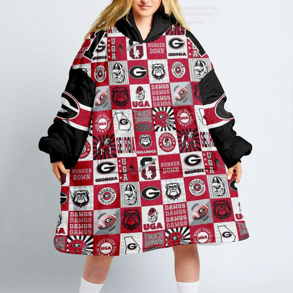 Georgia Bulldogs Dawgs UGA 2024 Christmas Hoodie Blanket Presents For Football Fans-1