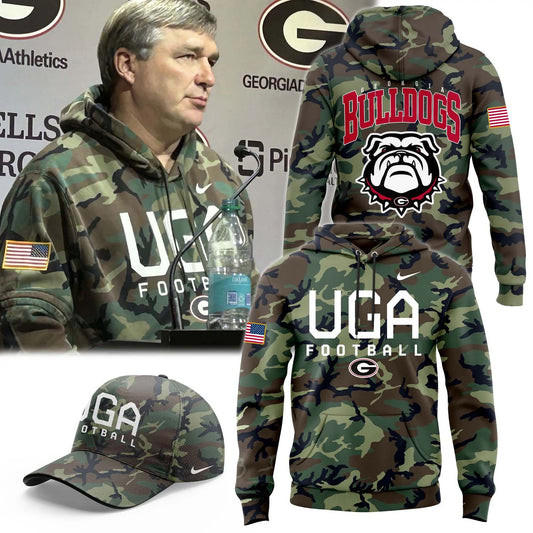 Georgia Bulldogs Football Camo 2024 Salute to Service Club Hoodie Presents For Football Lovers-1