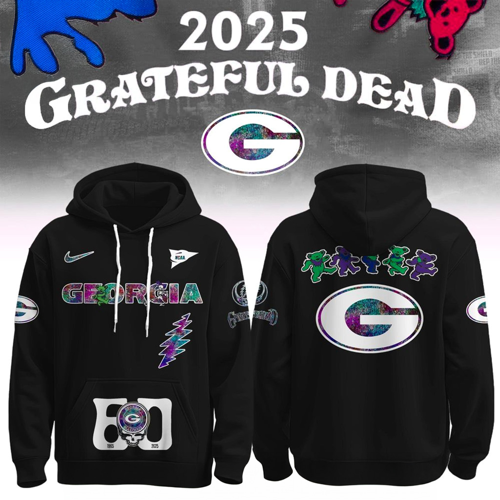 Georgia Bulldogs x Grateful Dead 60th 1965 2025 Hoodie Georgia Bulldogs Merch Gifts For Fans-1