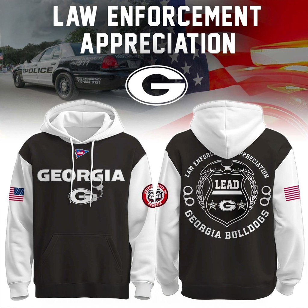Georgia Bulldogs x Law Enforcement Appreciation Day Hoodie Georgia Bulldogs Merch Dad Gifts-1