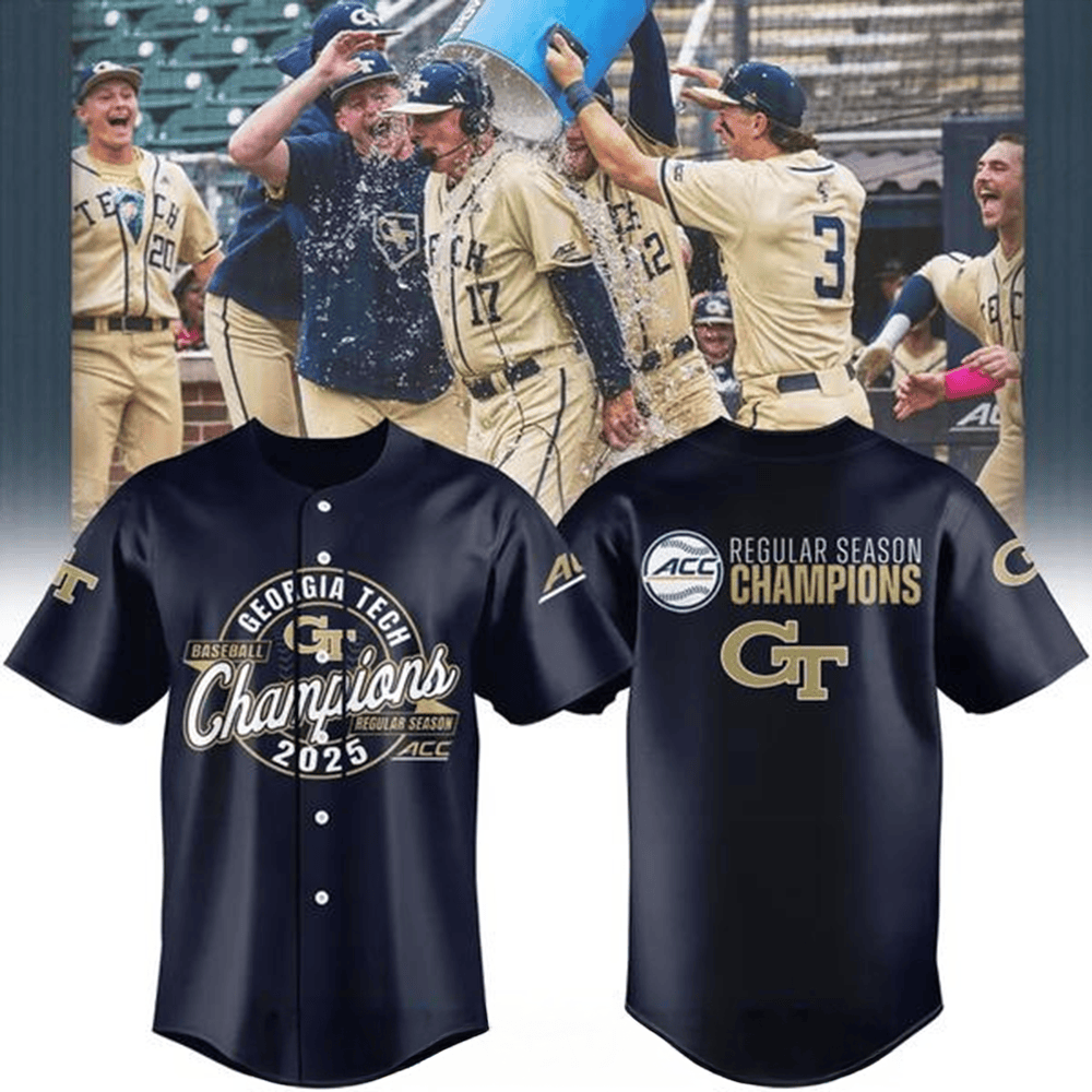 Georgia Tech 2025 ACC Regular Season Champions Jersey Cool Gifts For Dad-1