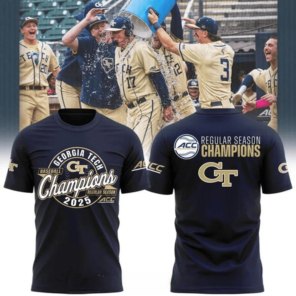 Georgia Tech 2025 ACC Regular Season Champions T-Shirt Cool Gifts For Dad-1