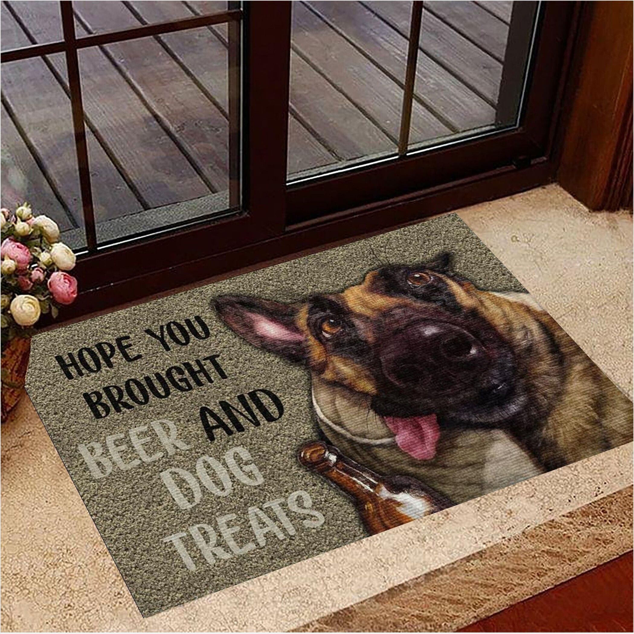 German Shepherd Hope You Brought Beer And Dog Treats Doormat Funny Dog Doormat Home Decor-1