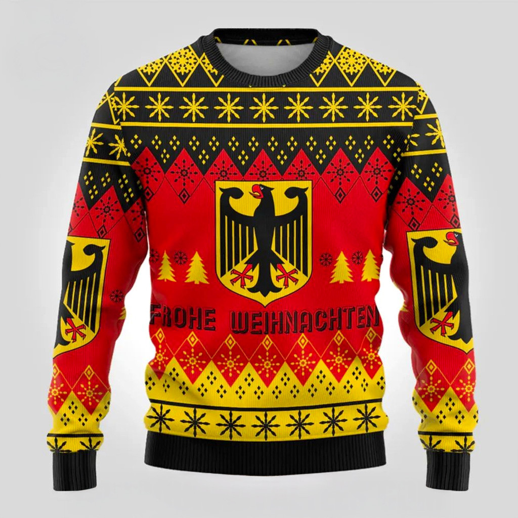 Germany Christmas Frohe Weihnachten Ugly Sweater Christmas Ideas For Boyfriend-1