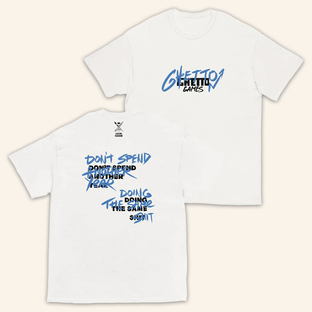 Ghetto Merch White With Blue T-Shirt Birthday Presents For Boyfriend-1 Ghetto Merch White With Blue T-Shirt Birthday Presents For Boyfriend-1