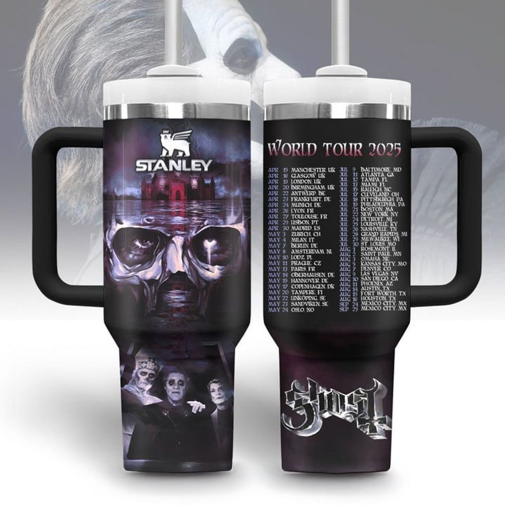 Ghost Band Skeletour World Tour 2025 Stanley Tumbler Ghost Merch Father In Law Gifts Dad's Day-1