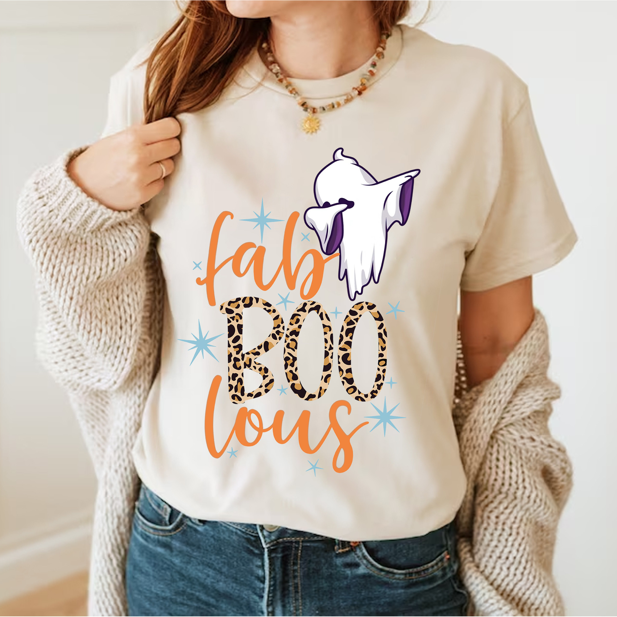 Ghost Dabbing Fab Boo Lous Shirt Funny Halloween T-Shirt Gifts For Brother-1