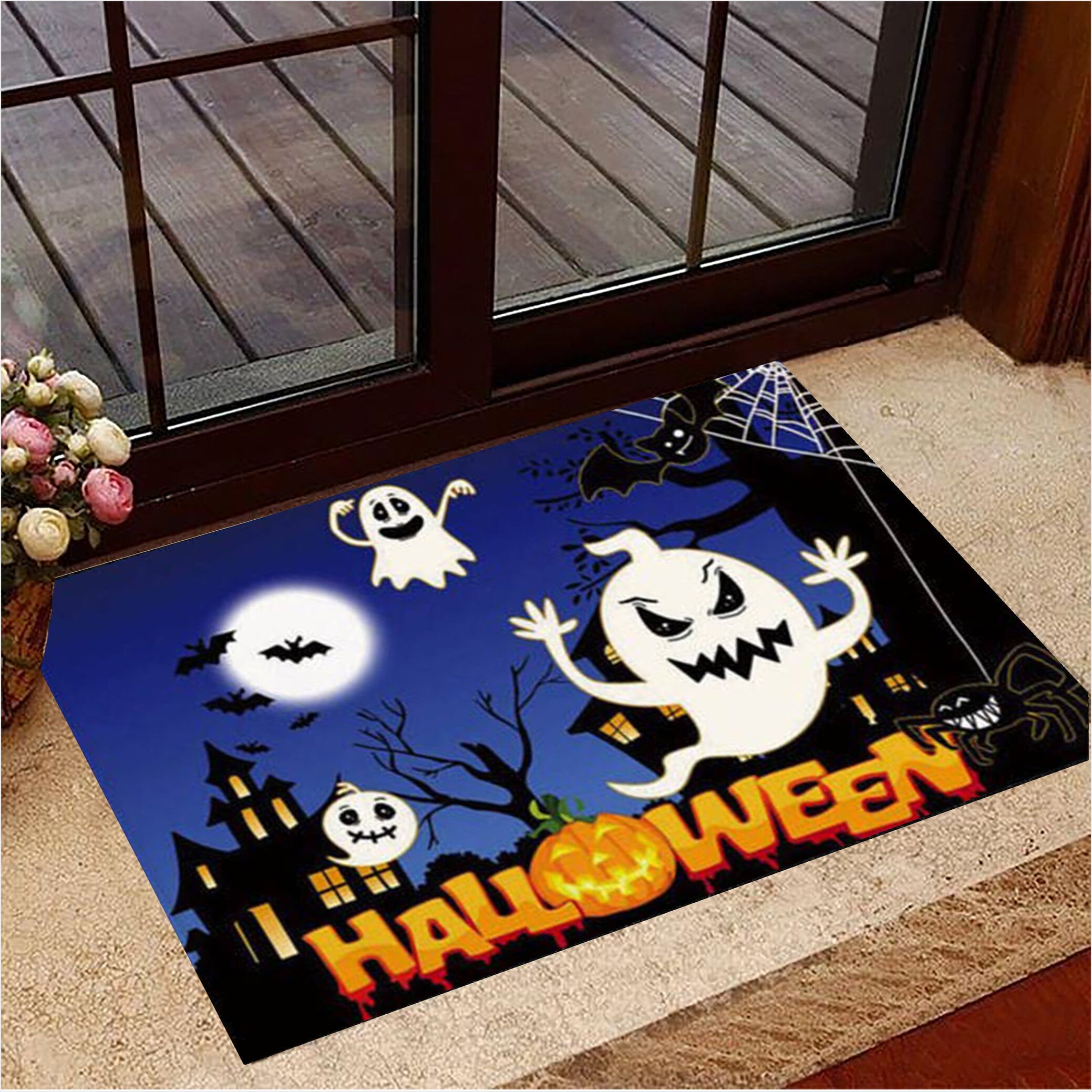 Ghost Halloween Doormat Pumpkin Halloween Front Door Mat Best Halloween Decorations-1