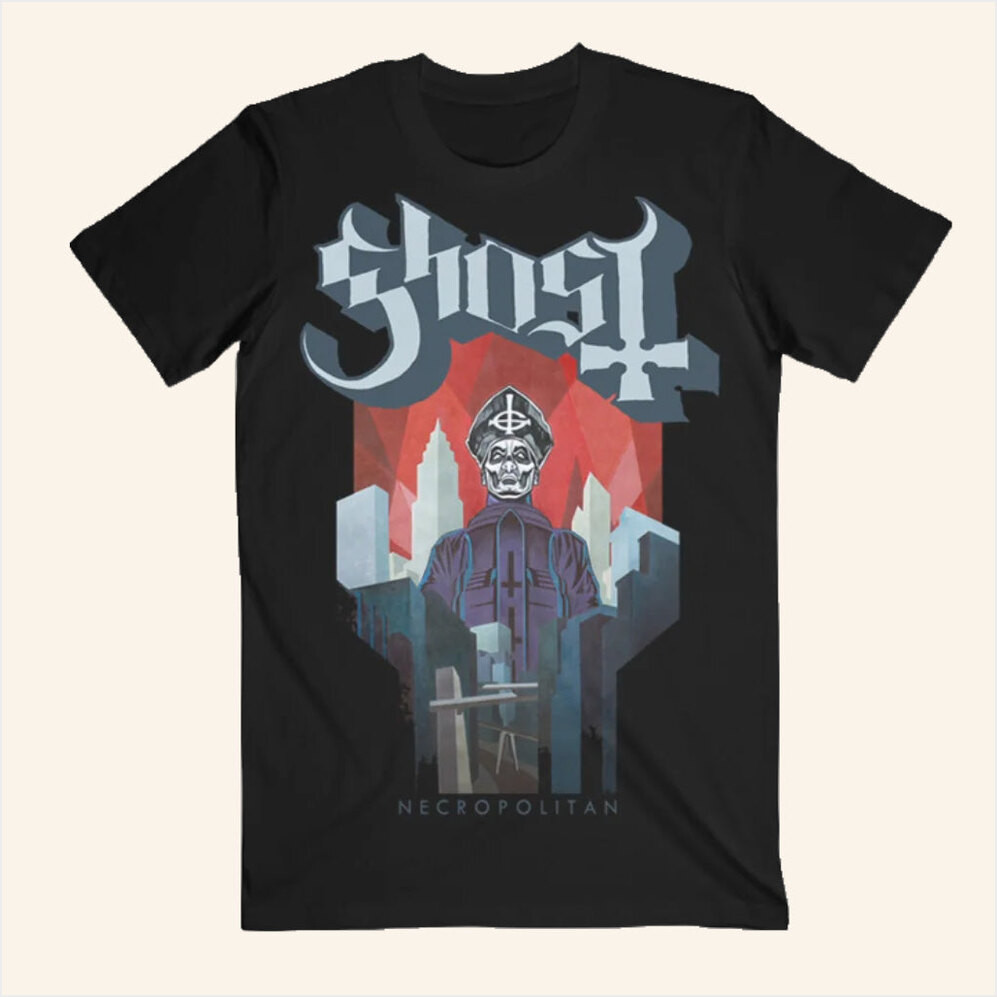 Ghost Merch Necropolitan T-Shirt Gift Ideas For Husband Birthday Gifts For BFF-1