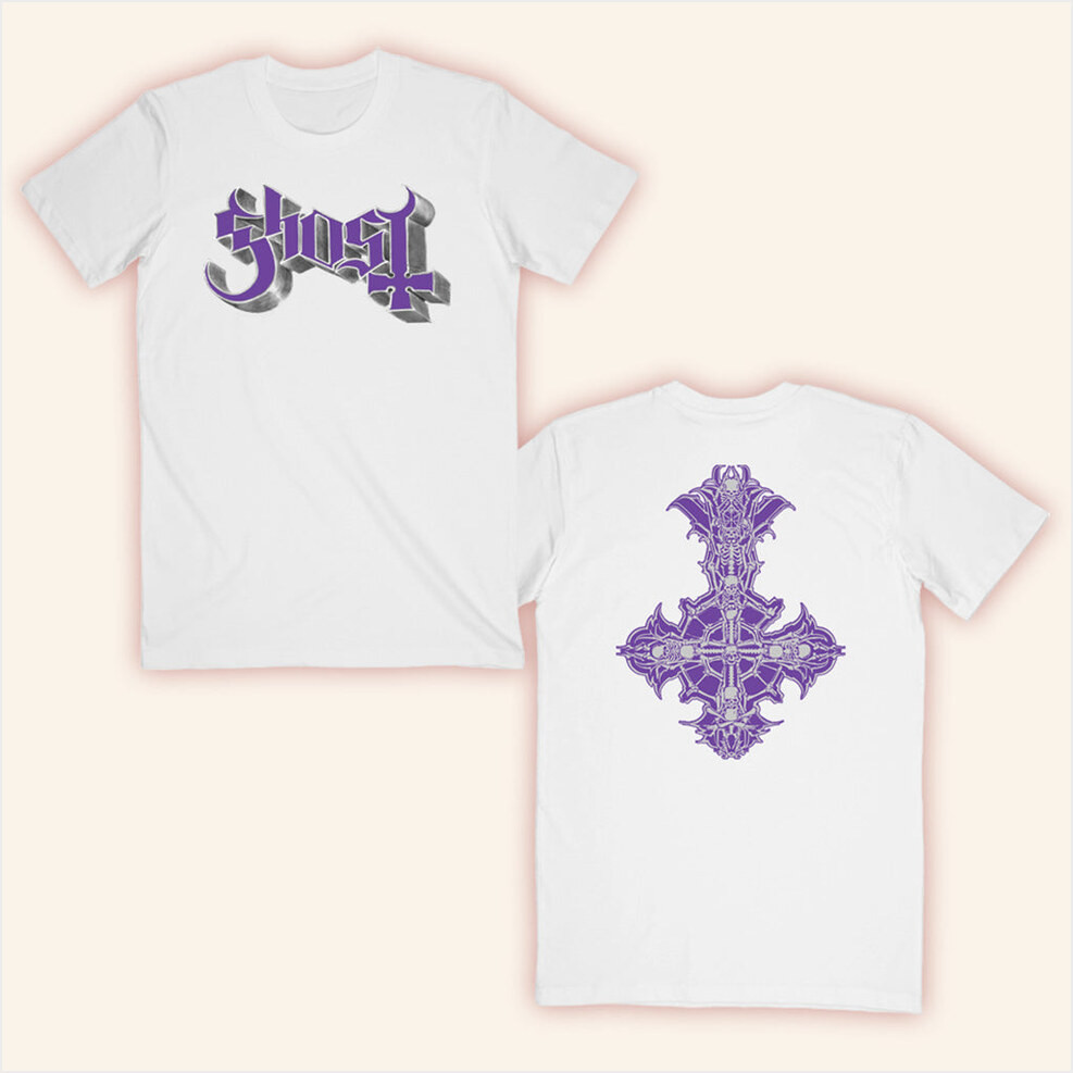 Ghost Merch Skeleta 2025 Chrome And Purple Skeleta T-Shirt Gifts For Music Fans Gifts For BFF-1