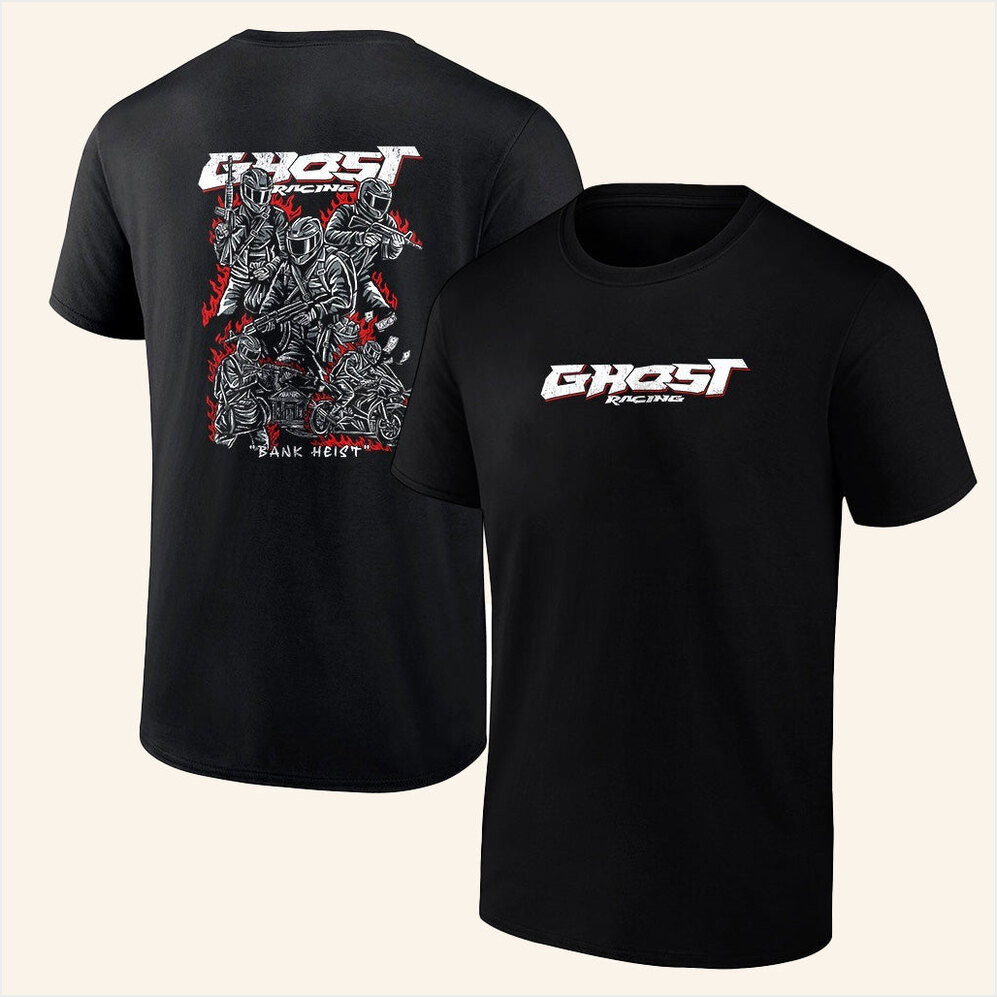 Ghost Racing Merch Bank Heist Shirt Black Gifts For Dad Birthday Gifts For Best Friend-1
