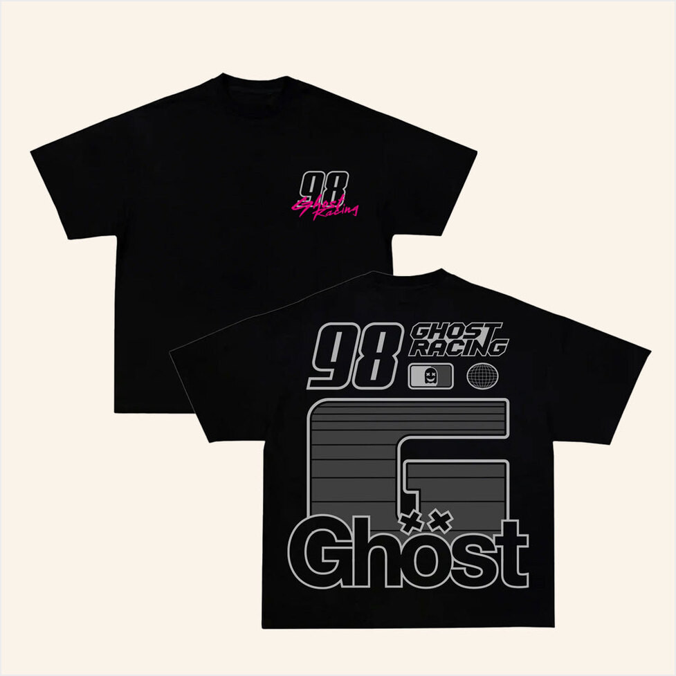 Ghost Racing Merch Big G Gray Shirt Black Gifts For Son Birthday Gifts For Besties-1