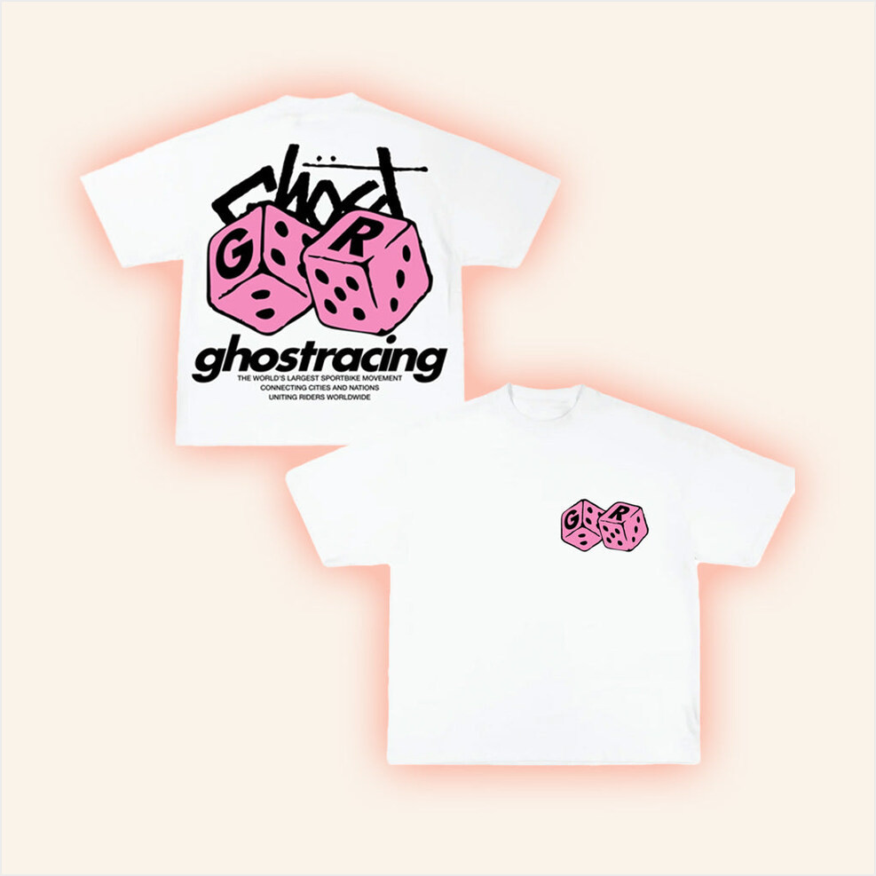 Ghost Racing Merch Pink Loaded Dice Shirt White Gifts For Her Birthday Gifts For Best Friend-1