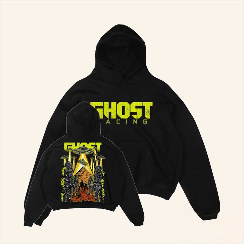 Ghost Racing Merch UFO Abduction Hoodies Gift Ideas For Him Birthday Gifts For Fans-1