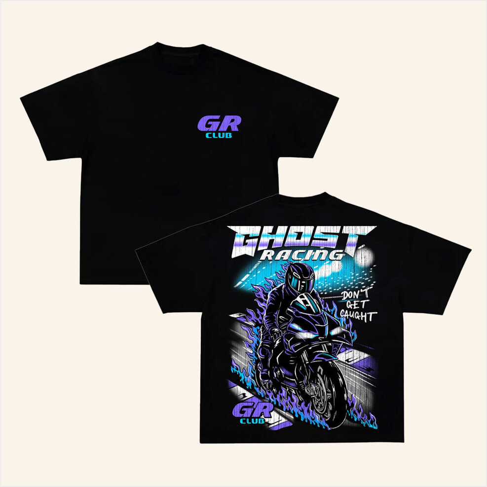 Ghost Racing Store Merch Vintage Track Black Shirt Gifts For Dad Birthday Gifts For BFF-1