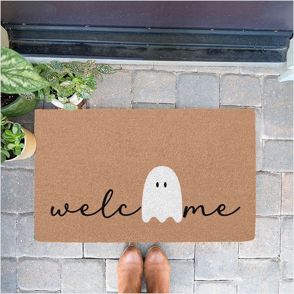 Ghost Welcome Doormat Happy Halloween Cute Door Mat Halloween Home Decor Gifts For Besties-1