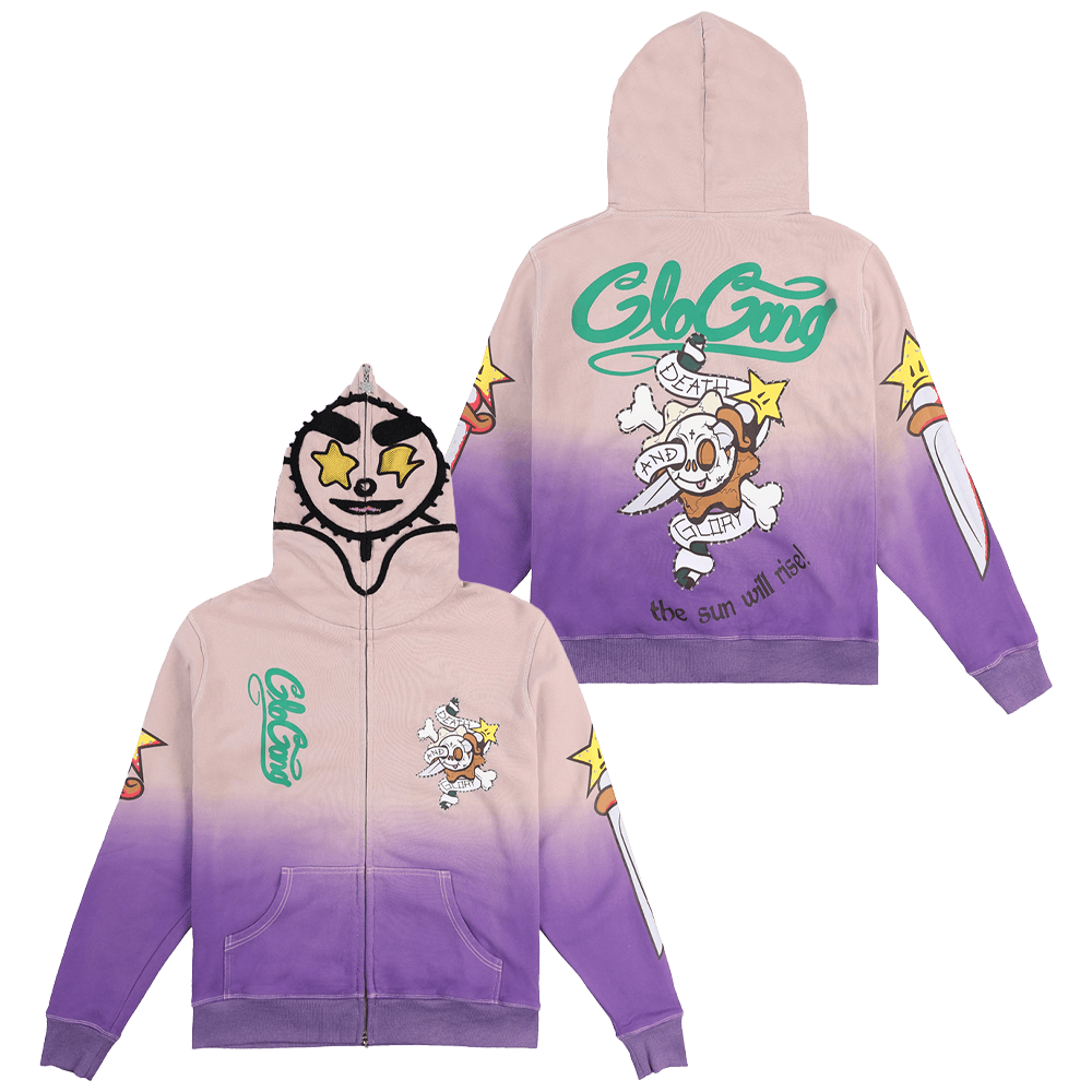 Glo Gang Hoodie Death And Glory Full Zip Hoodie Gifts For Husband-1