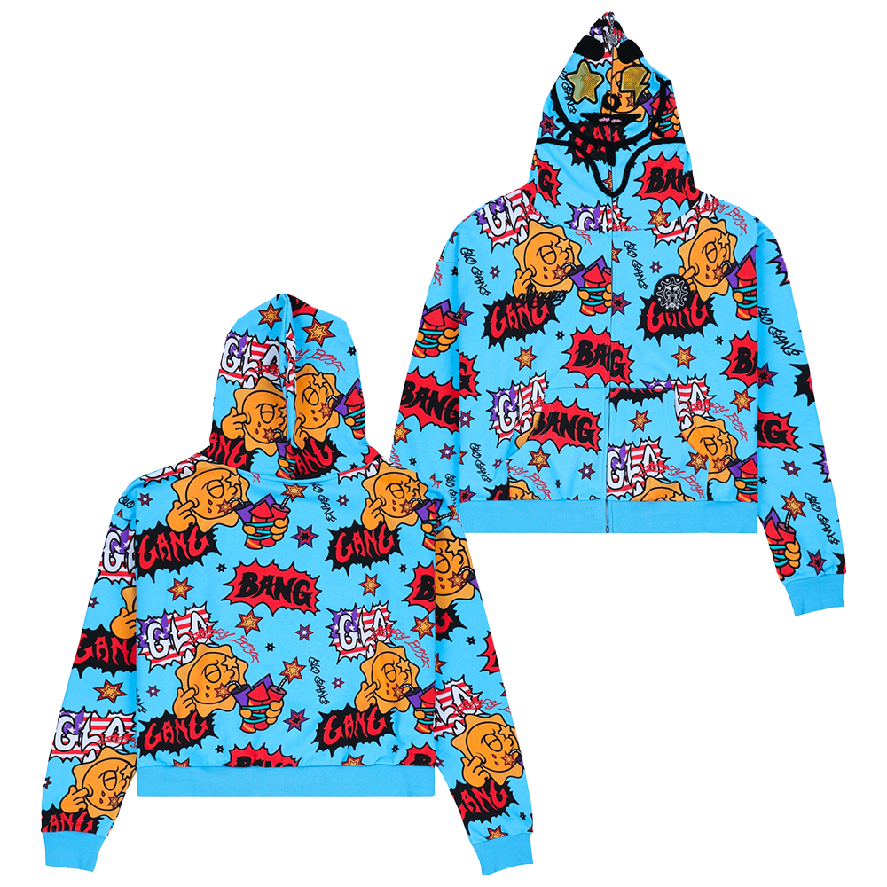 Glo Gang Hoodie Glo Bang Blue Full Zip Hoodie Top Father's Day Gifts-1 Glo Gang Hoodie Glo Bang Blue Full Zip Hoodie Top Father's Day Gifts-1