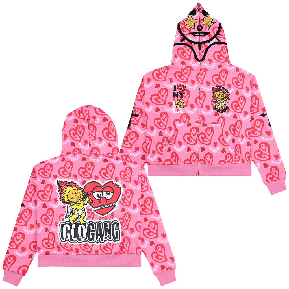 Glo Gang Hoodie Glo Gang I Heart Glo Full Zip Hoodie Gifts For Wife-1