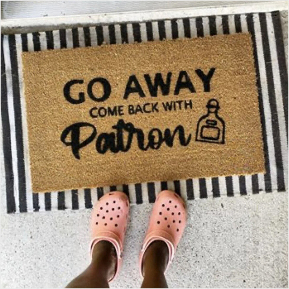 Go Away Come Back With Pat Ron Doormat Frontgate Door Mats Presents For Alcohol Lovers-1